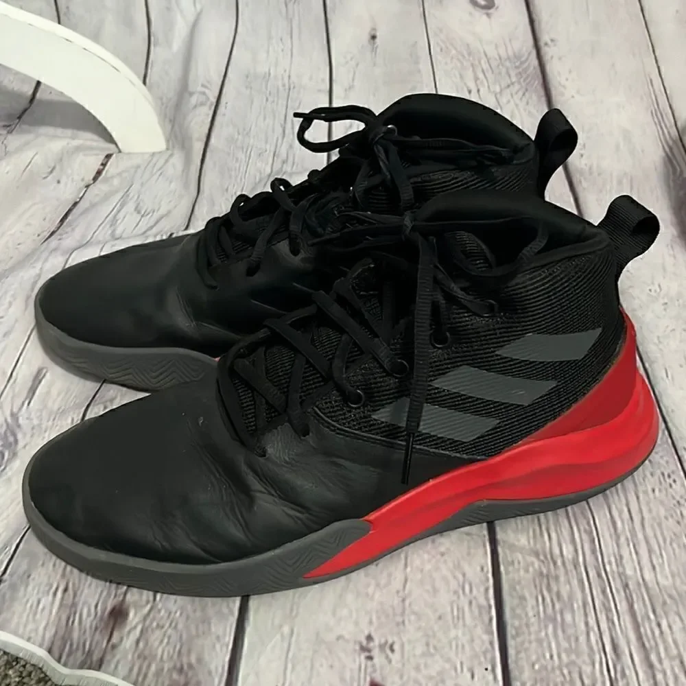 Adidas Own The Game Mens Basketball Shoes - Black Red - Size 9.5